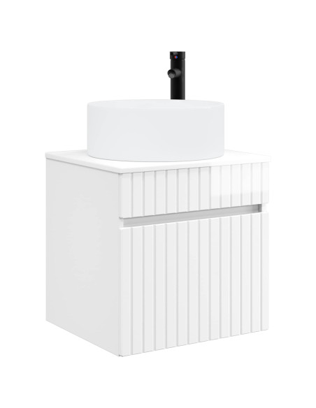 Set di Armadi da Bagno 3 pz Bianco Lucido 49 x 44,5 x 65,5 cm