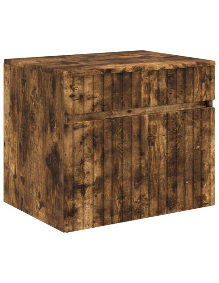 Set di Armadi da Bagno 3 pz Rovere Fumo 49 x 44,5 x 65,5 cm