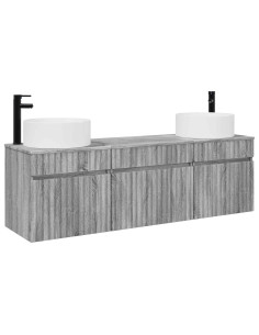 Set di Armadi da Bagno 3 pz Sonoma grigio 49 x 44,5 x 65,5 cm 2