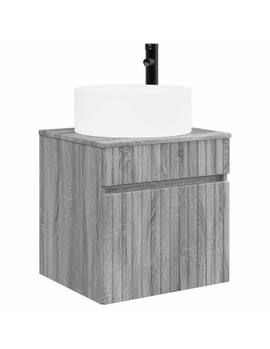 Set di Armadi da Bagno 3 pz Sonoma grigio 49 x 44,5 x 65,5 cm