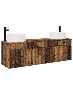 Set di Armadi da Bagno 3 pz Legno antico 49 x 44,5 x 65,5 cm 2