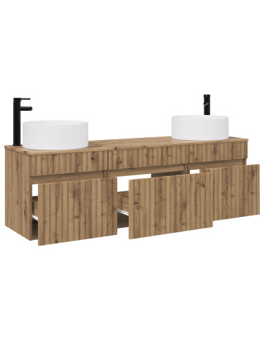 Set di Armadi da Bagno 3 pz Rovere Artigianale