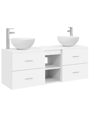 Set di Armadi da Bagno 3 pz Bianco 49,5 x 35 x 63 cm