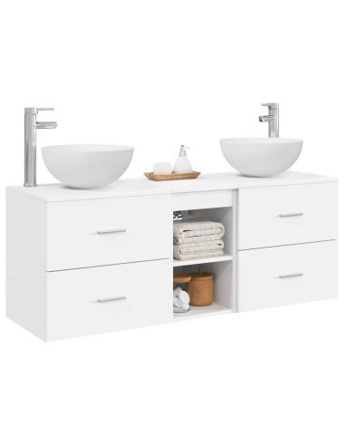 Set di Armadi da Bagno 3 pz Bianco 49,5 x 35 x 63 cm