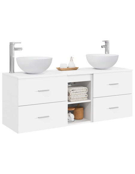 Set di Armadi da Bagno 3 pz Bianco 49,5 x 35 x 63 cm
