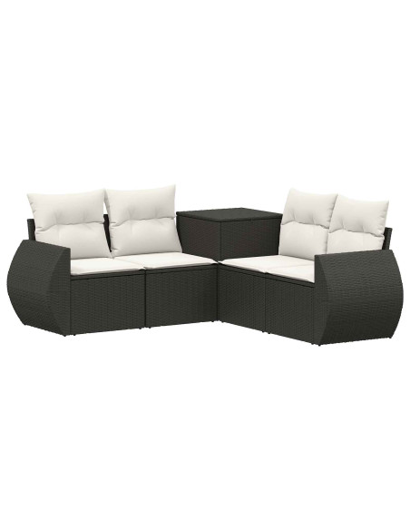 Set di divani 5 pz Nero e Bianco Crema