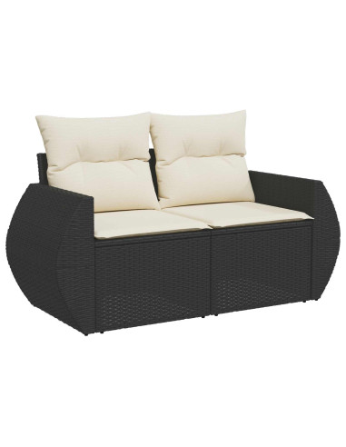 Set di divani 5 pz Nero e Bianco Crema