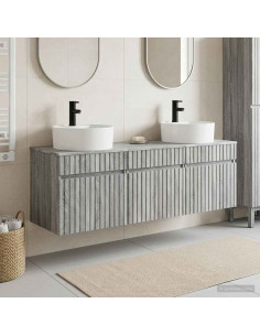 Set di Armadi da Bagno 3 pz Sonoma grigio 49 x 44,5 x 65 cm