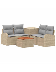 Set di divani 6 pz Beige e Grigio Chiaro 2