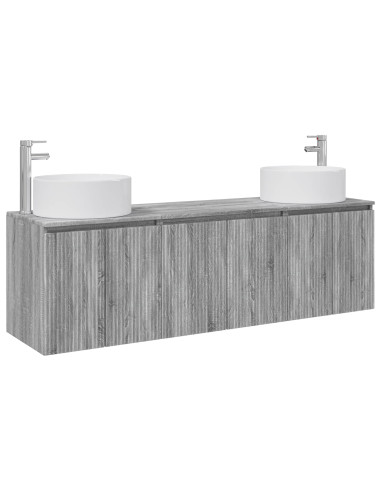 Set di Armadi da Bagno 3 pz Sonoma grigio 49,5 x 44,5 x 65,5 cm