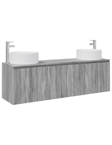Set di Armadi da Bagno 3 pz Sonoma grigio 49,5 x 44,5 x 65,5 cm