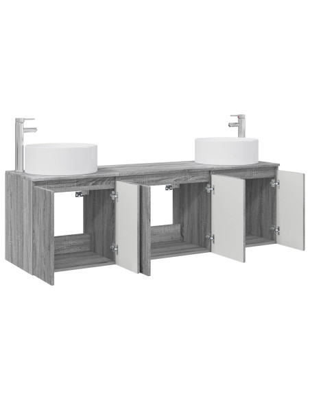 Set di Armadi da Bagno 3 pz Sonoma grigio 49,5 x 44,5 x 65,5 cm