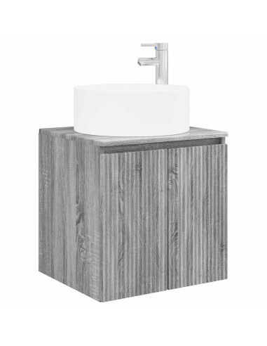 Set di Armadi da Bagno 3 pz Sonoma grigio 49,5 x 44,5 x 65,5 cm