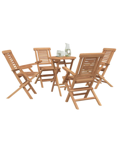 Set da Giardino 3 pz Marrone Legno Teak Massello
