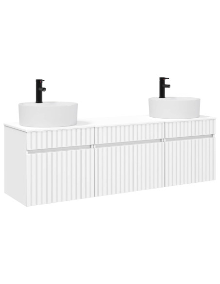 Set di Armadi da Bagno 3 pz Bianco 49 x 44,5 x 65 cm