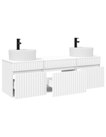 Set di Armadi da Bagno 3 pz Bianco 49 x 44,5 x 65 cm