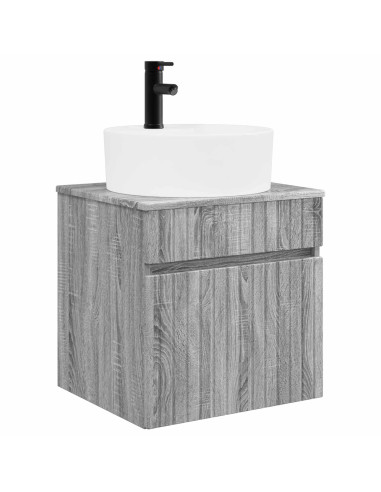 Set di Armadi da Bagno 3 pz Sonoma grigio 49 x 44,5 x 65 cm