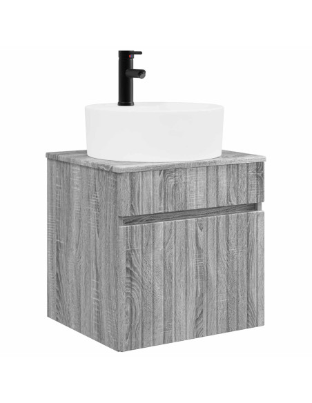 Set di Armadi da Bagno 3 pz Sonoma grigio 49 x 44,5 x 65 cm