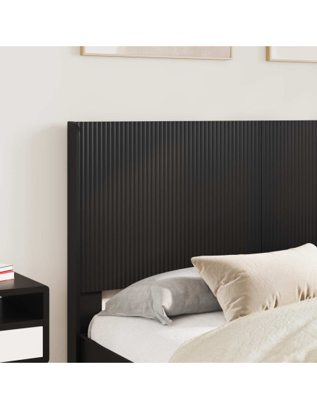 Struttura del letto con stoccaggio e testata Nero 135 x 190 cm