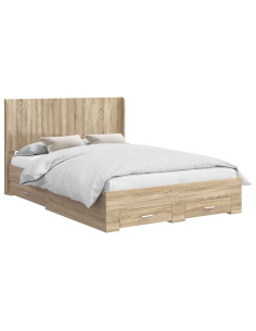 Struttura del letto con stoccaggio e testata Rovere Sonoma 2