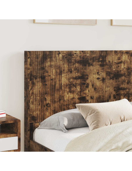 Struttura del letto con stoccaggio e testata Rovere Fumo