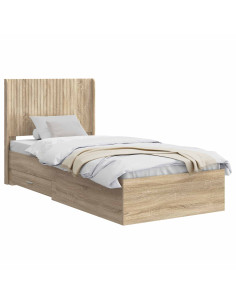 Struttura del letto con stoccaggio e testata Rovere Sonoma 2