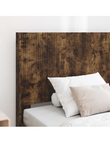 Struttura del letto con stoccaggio e testata Rovere Fumo