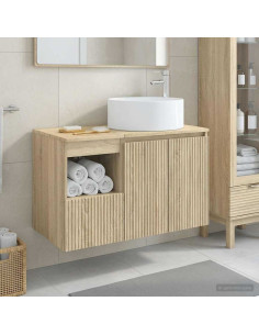 Set di mobili per il bagno 2 pz Rovere Sonoma