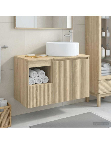 Set di mobili per il bagno 2 pz Rovere Sonoma