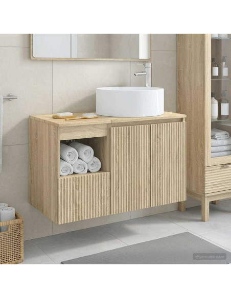 Set di mobili per il bagno 2 pz Rovere Sonoma