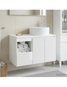 Set di mobili per il bagno 2 pz Bianco Lucido