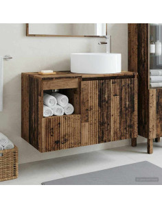 Set di mobili per il bagno 2 pz Legno antico