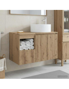 Set di mobili per il bagno 2 pz Rovere Artigianale