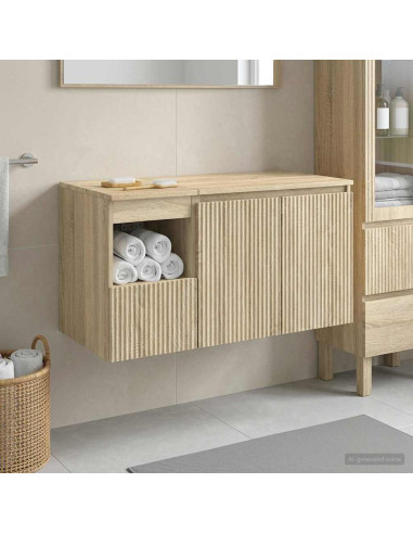 Set di mobili per il bagno 2 pz Rovere Sonoma