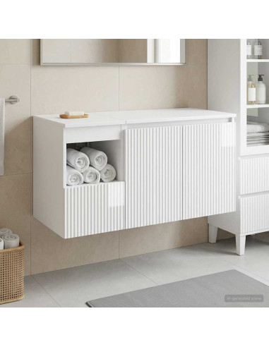 Set di mobili per il bagno 2 pz Bianco Lucido