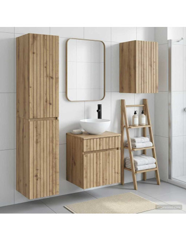 Set di mobili per il bagno 3 pz Rovere Artigianale