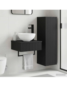 Set di mobili per il bagno 2 pz Nero 33 x 34,5 x 100 cm