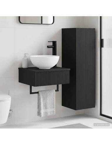 Set di mobili per il bagno 2 pz Nero 33 x 34,5 x 100 cm