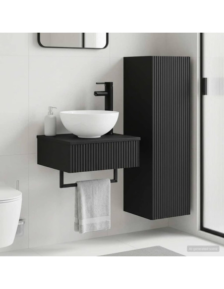 Set di mobili per il bagno 2 pz Nero 33 x 34,5 x 100 cm