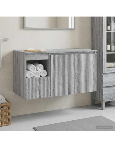 Set di mobili per il bagno 2 pz Sonoma grigio