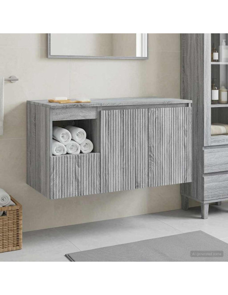 Set di mobili per il bagno 2 pz Sonoma grigio
