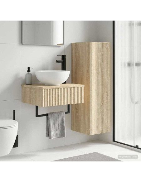 Set di mobili per il bagno 2 pz Rovere Sonoma