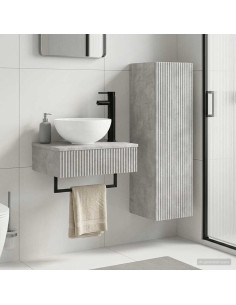 Set di mobili per il bagno 2 pz Grigio Cemento
