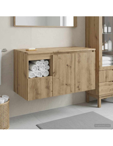 Set di mobili per il bagno 2 pz Rovere Artigianale