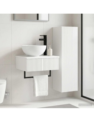 Set di mobili per il bagno 2 pz Bianco Lucido