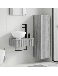 Set di mobili per il bagno 2 pz Sonoma grigio