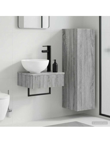Set di mobili per il bagno 2 pz Sonoma grigio