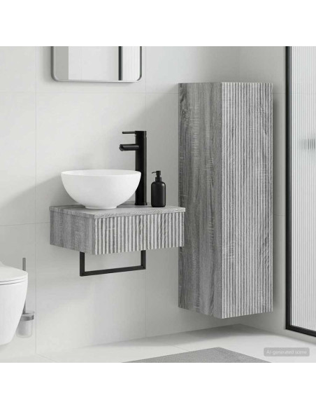 Set di mobili per il bagno 2 pz Sonoma grigio