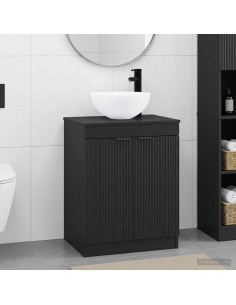 Set di mobili per il bagno Nero Legno ingegnerizzato