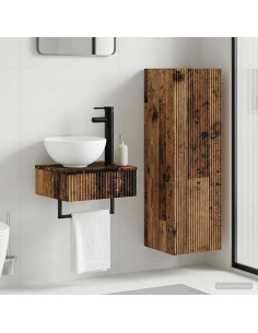 Set di mobili per il bagno 2 pz Legno antico 33 x 34,5 x 100 cm